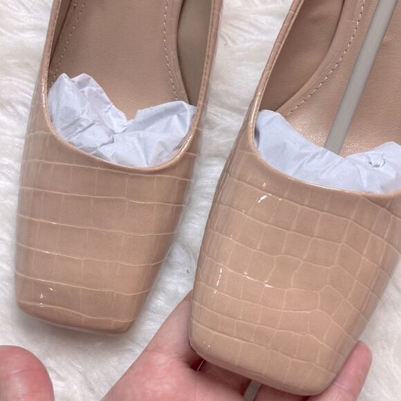 Rilista Square Toe Heels Chunky Low Block Heel Slip-on Party Office Dress Pumps - Picture 6 of 12